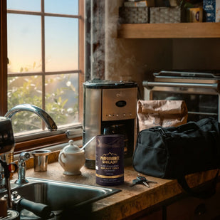 Jar on the kitchen counter, ready for the morning